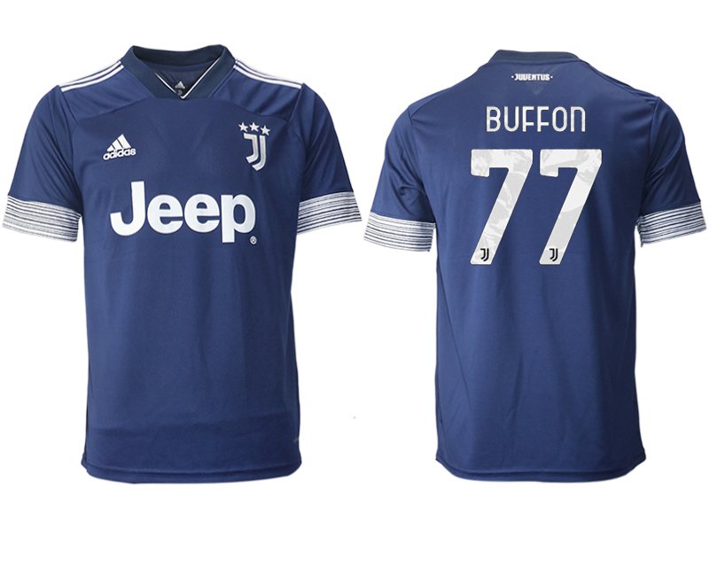 Men 2020-2021 club Juventus away aaa version #77 blue Soccer Jerseys->juventus jersey->Soccer Club Jersey